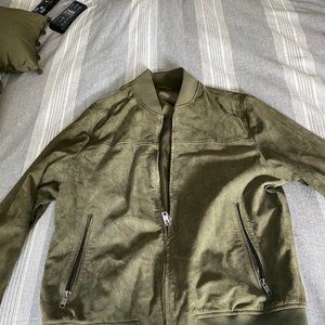Green Suede Bomber from Mango